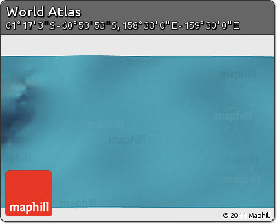 Satellite 3D Map of the Area around 61° 5' 28" S, 159° 1' 30" E