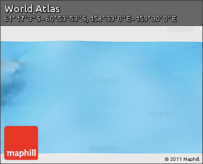 Shaded Relief 3D Map of the Area around 61° 5' 28" S, 159° 1' 30" E