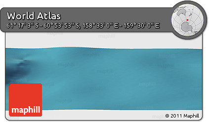 Satellite Panoramic Map of the Area around 61° 5' 28" S, 159° 1' 30" E