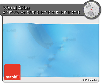 Physical 3D Map of the Area around 61° 5' 28" S, 160° 43' 29" E