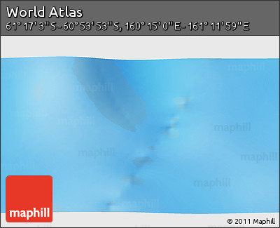 Physical 3D Map of the Area around 61° 5' 28" S, 160° 43' 29" E