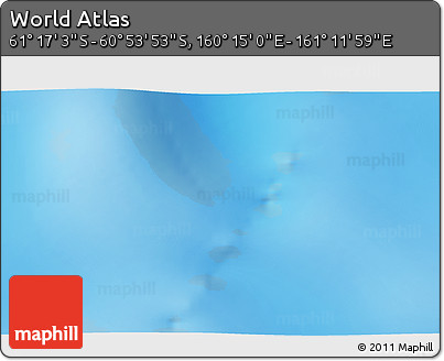 Physical 3D Map of the Area around 61° 5' 28" S, 160° 43' 29" E