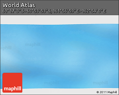 Physical 3D Map of the Area around 61° 5' 28" S, 162° 25' 30" E