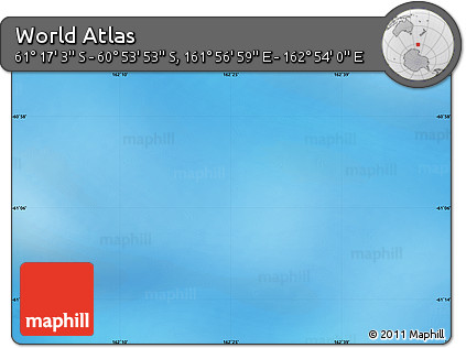Physical Map of the Area around 61° 5' 28" S, 162° 25' 30" E