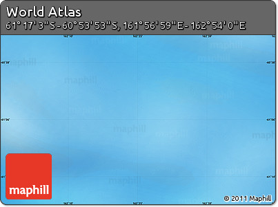 Physical Map of the Area around 61° 5' 28" S, 162° 25' 30" E