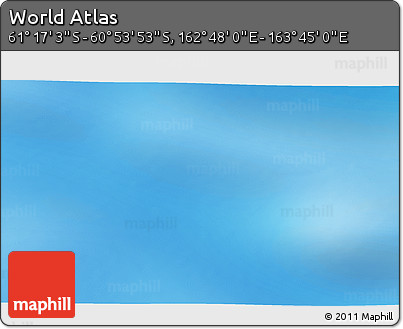 Shaded Relief 3D Map of the Area around 61° 5' 28" S, 163° 16' 30" E