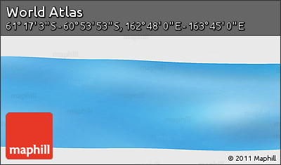 Physical Panoramic Map of the Area around 61° 5' 28" S, 163° 16' 30" E