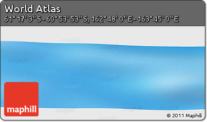 Physical Panoramic Map of the Area around 61° 5' 28" S, 163° 16' 30" E