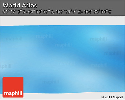 Shaded Relief 3D Map of the Area around 61° 5' 28" S, 164° 7' 30" E