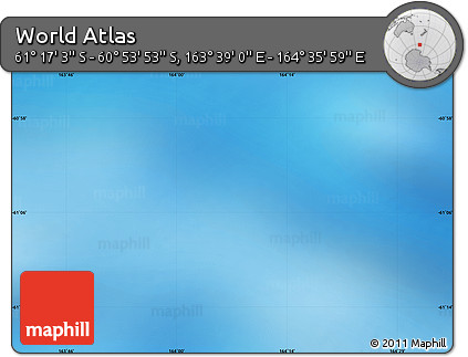 Physical Map of the Area around 61° 5' 28" S, 164° 7' 30" E