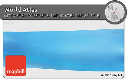 Physical Panoramic Map of the Area around 61° 5' 28" S, 164° 58' 29" E