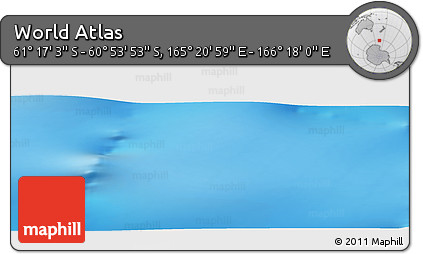 Physical Panoramic Map of the Area around 61° 5' 28" S, 165° 49' 29" E