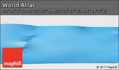 Physical Panoramic Map of the Area around 61° 5' 28" S, 165° 49' 29" E