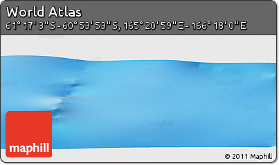 Physical Panoramic Map of the Area around 61° 5' 28" S, 165° 49' 29" E