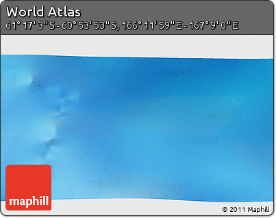 Physical 3D Map of the Area around 61° 5' 28" S, 166° 40' 30" E