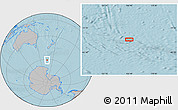 Gray Location Map of the area around 61° 5' 28" S, 166° 40' 30" E, hill shading