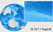 Shaded Relief Location Map of the area around 61° 5' 28" S, 167° 31' 30" E