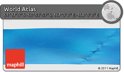 Physical Panoramic Map of the Area around 61° 5' 28" S, 167° 31' 30" E