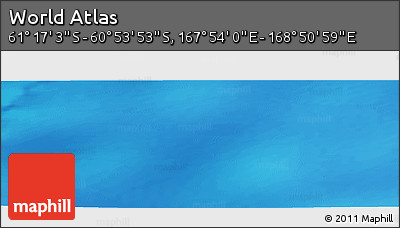 Physical Panoramic Map of the Area around 61° 5' 28" S, 168° 22' 30" E