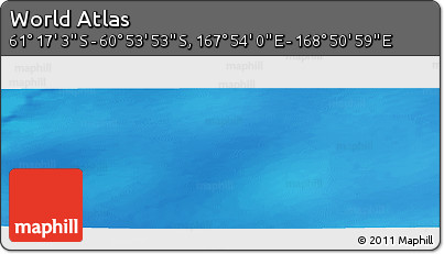 Physical Panoramic Map of the Area around 61° 5' 28" S, 168° 22' 30" E