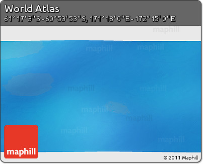 Physical 3D Map of the Area around 61° 5' 28" S, 171° 46' 30" E