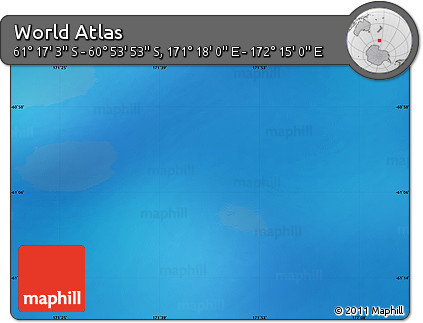 Physical Map of the Area around 61° 5' 28" S, 171° 46' 30" E