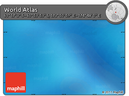 Shaded Relief Map of the Area around 61° 5' 28" S, 174° 19' 29" E