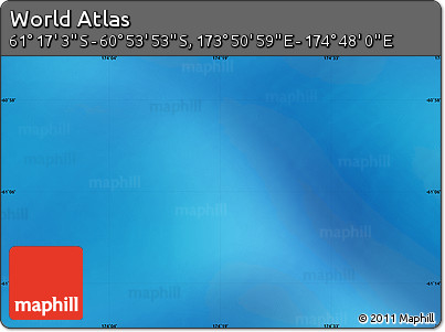 Shaded Relief Map of the Area around 61° 5' 28" S, 174° 19' 29" E