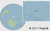 Savanna Style Location Map of the area around 61° 5' 28" S, 176° 52' 30" E, hill shading