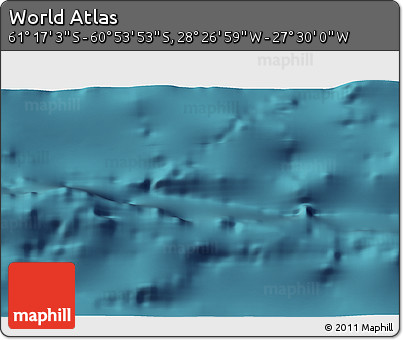 Satellite 3D Map of the Area around 61° 5' 28" S, 27° 58' 30" W