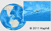 Shaded Relief Location Map of the area around 61° 5' 28" S, 36° 28' 30" W