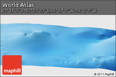 Physical Panoramic Map of the Area around 61° 5' 28" S, 36° 28' 30" W