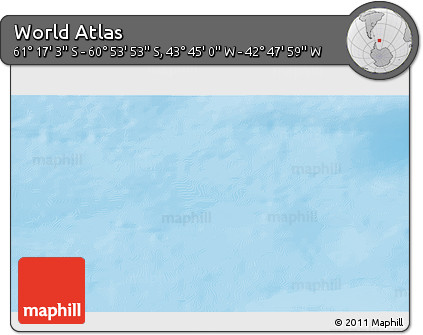 Physical 3D Map of the Area around 61° 5' 28" S, 43° 16' 29" W
