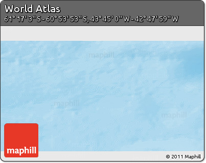 Physical 3D Map of the Area around 61° 5' 28" S, 43° 16' 29" W