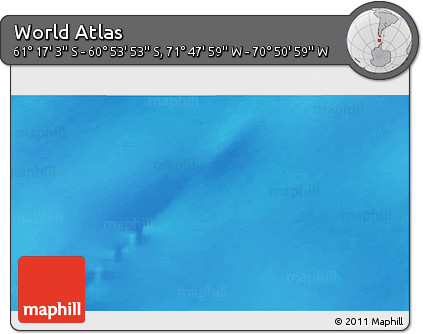 Physical 3D Map of the Area around 61° 5' 28" S, 71° 19' 29" W