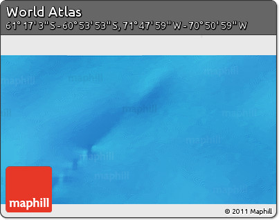 Physical 3D Map of the Area around 61° 5' 28" S, 71° 19' 29" W