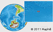 Physical Location Map of the area around 61° 5' 28" S, 83° 13' 29" W