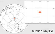 Blank Location Map of the area around 61° 26' 8" S, 157° 19' 29" E