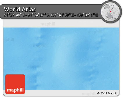 Physical 3D Map of the Area around 61° 26' 8" S, 158° 10' 30" E