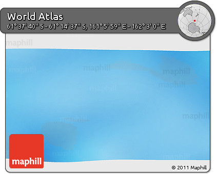 Physical 3D Map of the Area around 61° 26' 8" S, 161° 34' 29" E