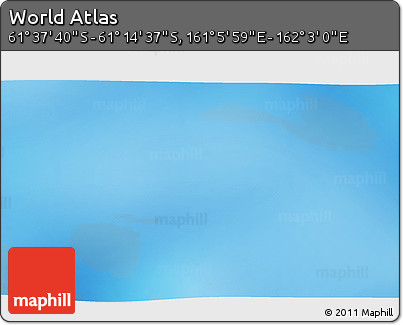 Physical 3D Map of the Area around 61° 26' 8" S, 161° 34' 29" E