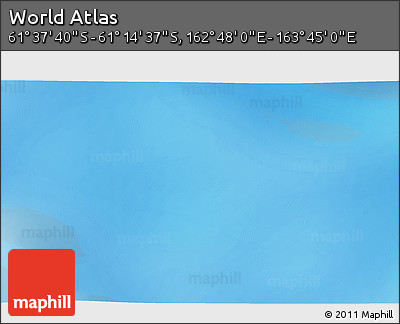 Physical 3D Map of the Area around 61° 26' 8" S, 163° 16' 30" E