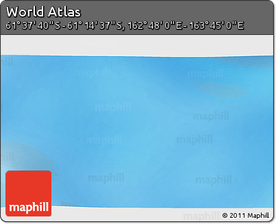 Physical 3D Map of the Area around 61° 26' 8" S, 163° 16' 30" E