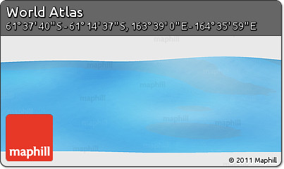 Physical Panoramic Map of the Area around 61° 26' 8" S, 164° 7' 30" E