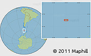 Savanna Style Location Map of the area around 61° 26' 8" S, 72° 10' 30" W