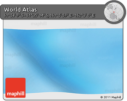 Physical 3D Map of the Area around 61° 46' 42" S, 161° 34' 29" E