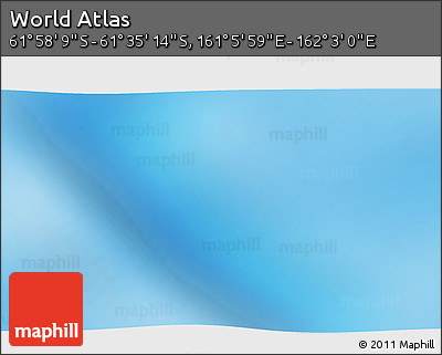 Physical 3D Map of the Area around 61° 46' 42" S, 161° 34' 29" E