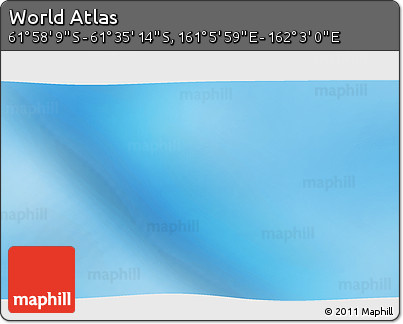 Physical 3D Map of the Area around 61° 46' 42" S, 161° 34' 29" E