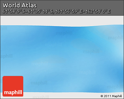 Physical 3D Map of the Area around 61° 46' 42" S, 162° 25' 30" E