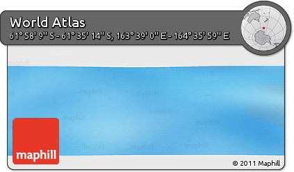 Physical Panoramic Map of the Area around 61° 46' 42" S, 164° 7' 30" E